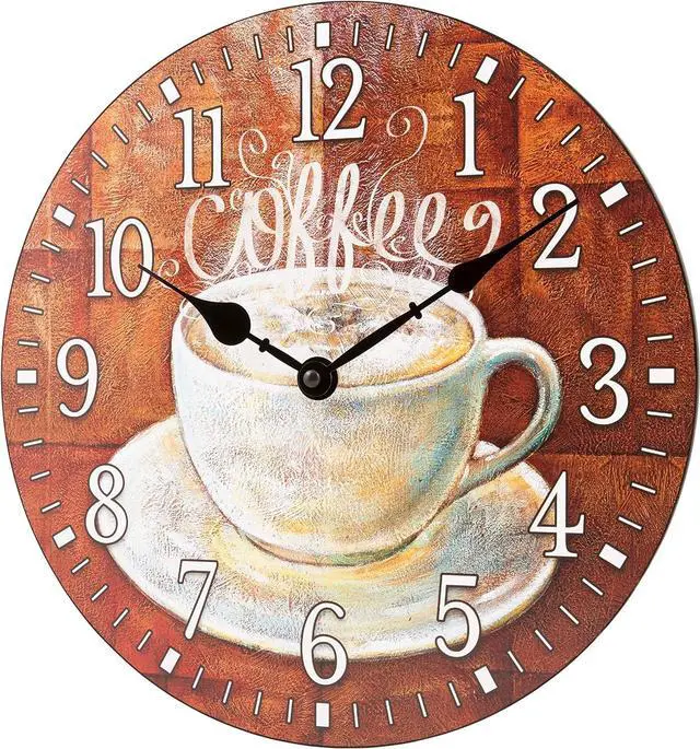 Alt view image 2 of 7 - La Crosse Clock 404-2631C-INT 12-Inch Round Coffee Decorative Quartz Analog Wall Clock