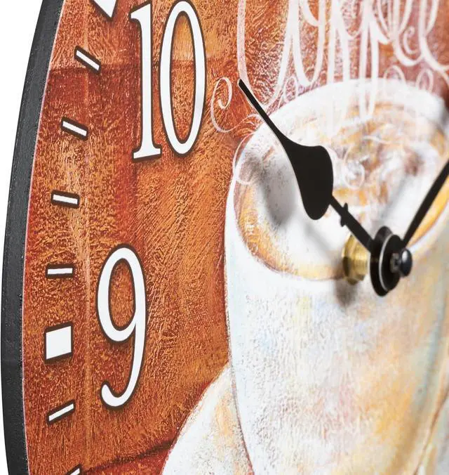 Alt view image 3 of 7 - La Crosse Clock 404-2631C-INT 12-Inch Round Coffee Decorative Quartz Analog Wall Clock