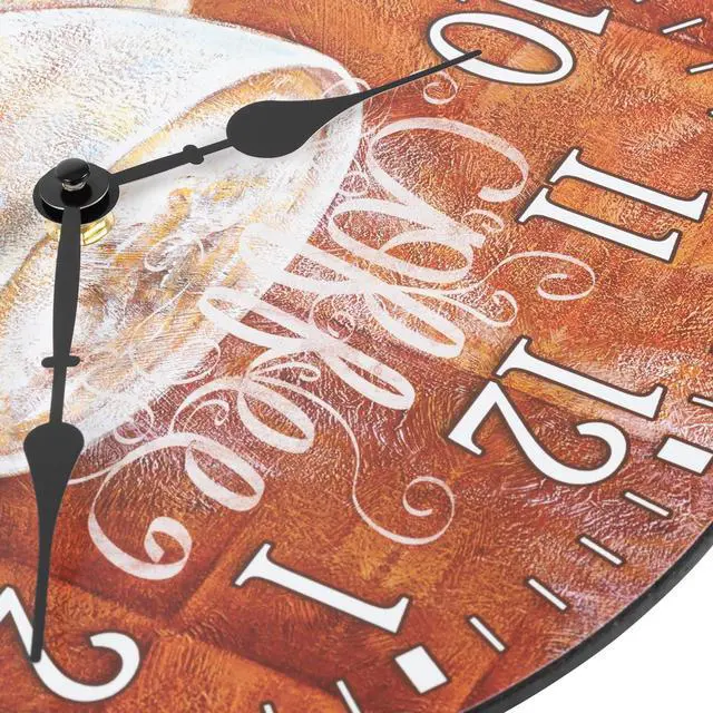 Alt view image 4 of 7 - La Crosse Clock 404-2631C-INT 12-Inch Round Coffee Decorative Quartz Analog Wall Clock