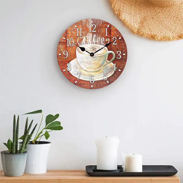 Alt view image 6 of 7 - La Crosse Clock 404-2631C-INT 12-Inch Round Coffee Decorative Quartz Analog Wall Clock