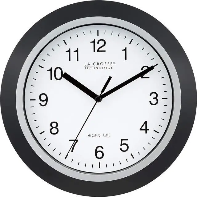 Main image of La Crosse Technology WT-3102B 10-Inch WWVB Self-set Analog Wall Clock and automatic DST reset,Black/silver