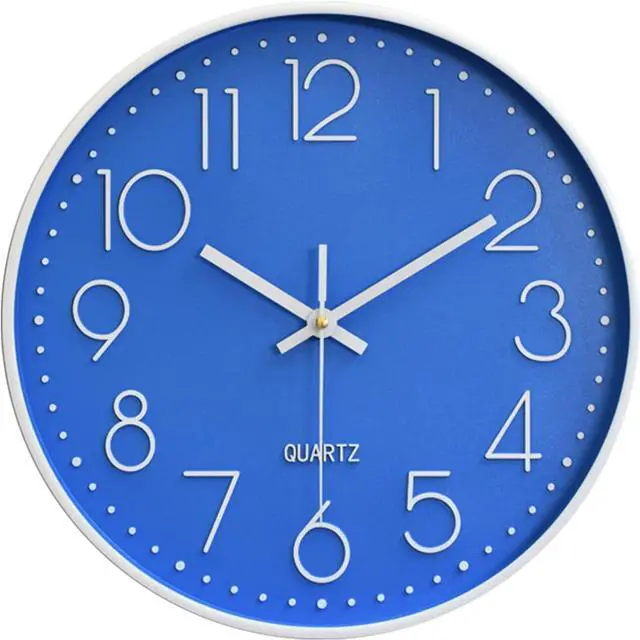 Main image of Large Digital Wall Clock 12 Inch Simple Silent Wall Clocks Decorative Clock for Bathroom, Living Room, Kitchen, Classroom, Office Easy to Read - Blue