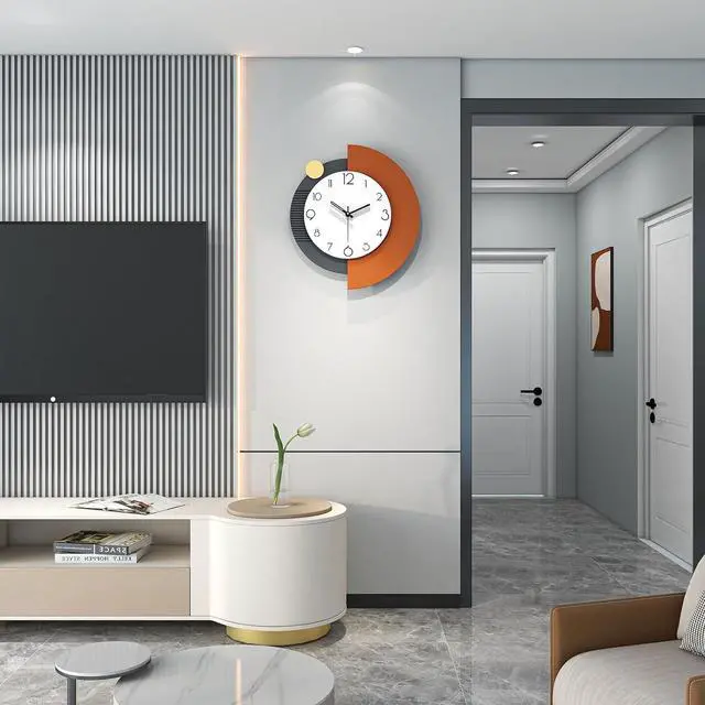 Alt view image 3 of 7 - FLEBLE Modern Wall Clocks for Living Room Decor Large Decorative Wall Clock Battery Operated for Bedroom Office Kitchen Home Black Wood Silent Wall Clock Non Ticking 14x16 inches