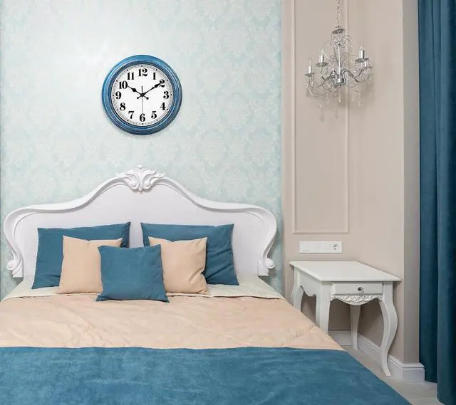 Alt view image 5 of 7 - JENLYSTIME 12 Inch Retro Wall Clock Silent Non Ticking Battery Operated Movement Easy to Read Wall Clocks Decorate for Bedroom Living Room Kitchen Office(Blue)