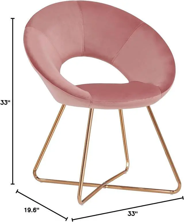 Alt view image 3 of 7 - DUHOME Modern Accent Velvet Chairs Single Sofa Comfy Upholstered Arm Chair Mid-Century Leisure Lounge Chairs with Golden Metal Frame Legs 1 PCS Pink