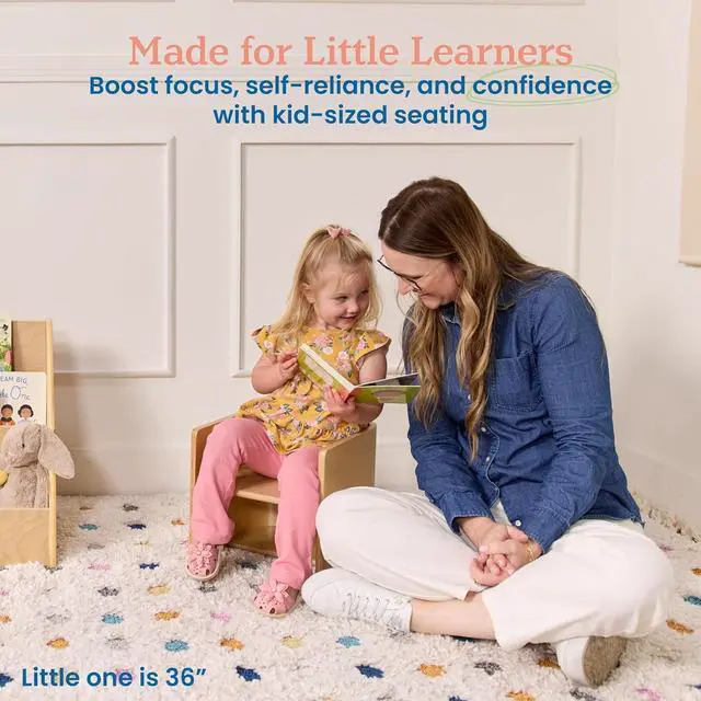 Alt view image 3 of 7 - ECR4Kids Bentwood Multipurpose Cube Chair, Kids Furniture, Natural