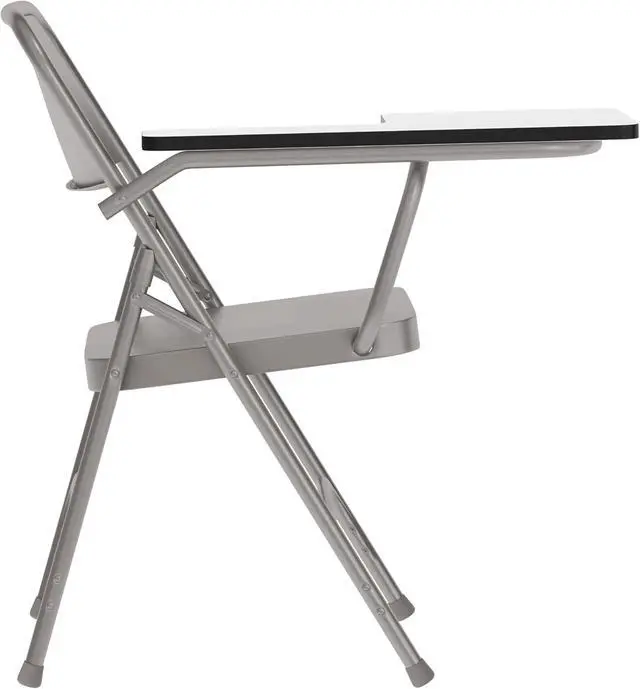 Alt view image 7 of 7 - Flash Furniture Rutherford Steel Folding Chair with Right Handed Tablet Arm, Commercial Foldable Conference Room Tablet Arm Chair, Set of 2, Gray