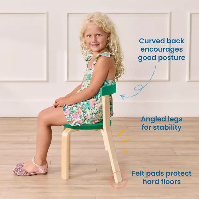 Alt view image 5 of 7 - ECR4Kids Bentwood Table and Curved Back Chair Set, Kids Furniture, Contemporary, 5-Piece