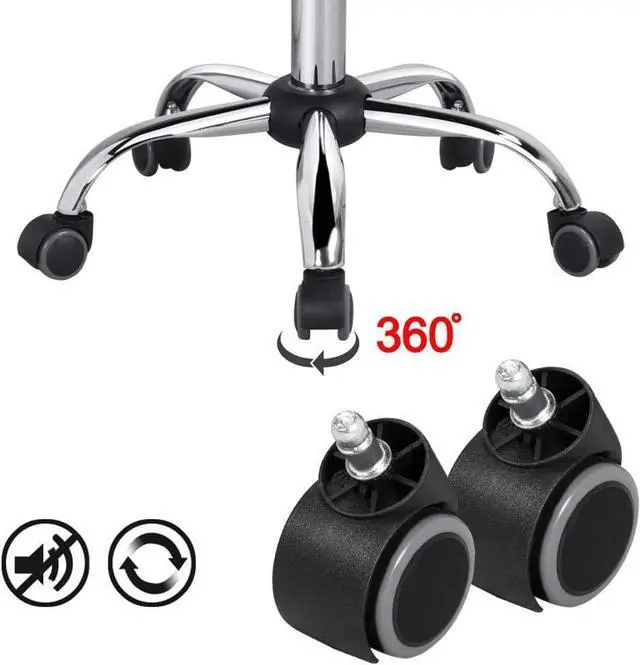 Alt view image 7 of 7 - Topeakmart PU Leather Low Back Armless Desk Chair Ribbed Armless Swivel Task Chair Office Chair Wheels White