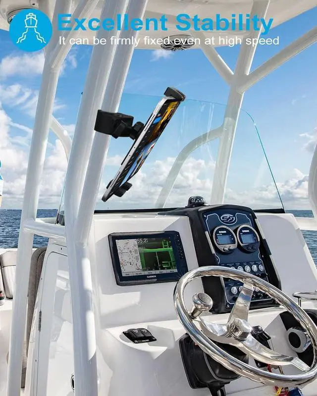 Alt view image 5 of 7 - Lycan Series Marine Boat Helm Rail Tablet Smartphone Pole bar Holder Mount
