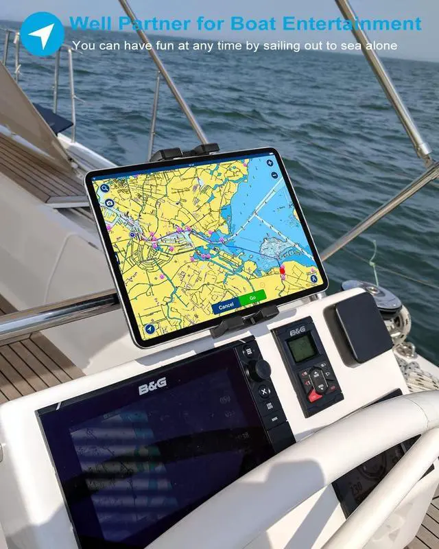 Alt view image 7 of 7 - Lycan Series Marine Boat Helm Rail Tablet Smartphone Pole bar Holder Mount