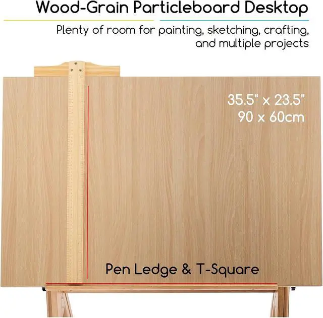 Alt view image 4 of 7 - MEEDEN Wood Drafting Table & Stool: 35.5" x 23.5" Art Desk and Stool Set