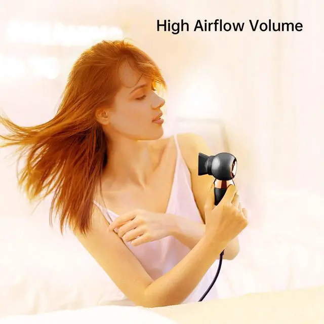 Alt view image 2 of 6 - Portable Hair Dryer - 800W Constant Heat Control Hairdryer Protect Hair, with ALCI Safety Plug High Airflow Lightweight Mini Blow Dryer for Home Hotel and Travel