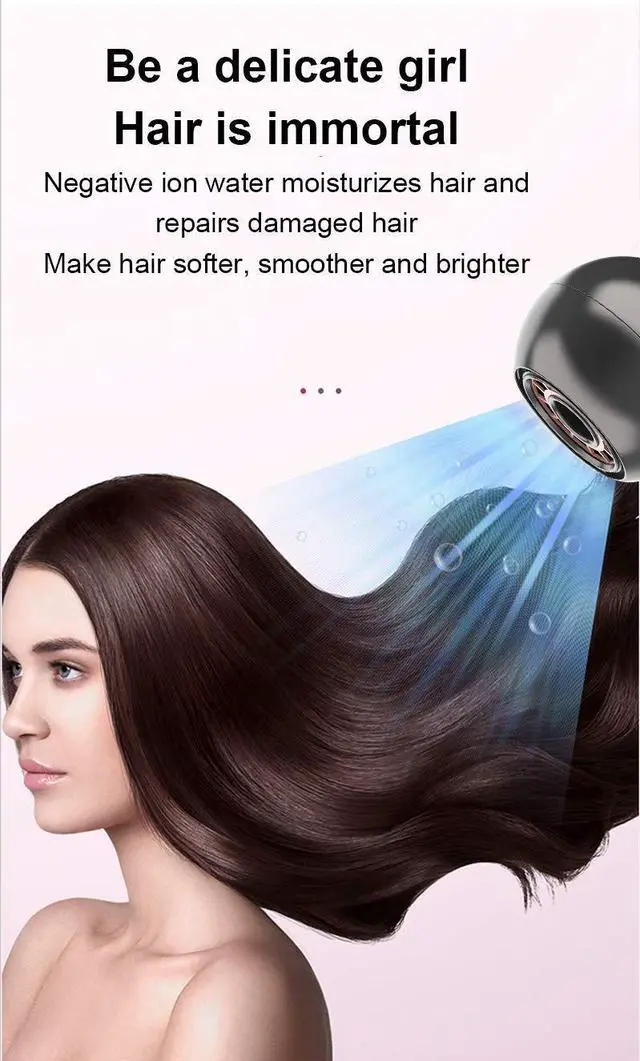 Alt view image 6 of 6 - Portable Hair Dryer - 800W Constant Heat Control Hairdryer Protect Hair, with ALCI Safety Plug High Airflow Lightweight Mini Blow Dryer for Home Hotel and Travel