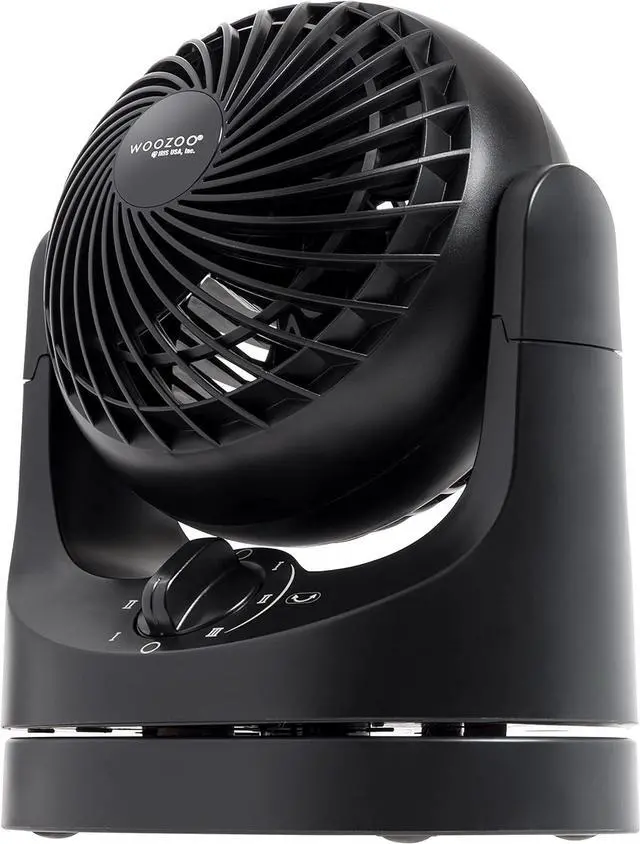Main image of IRIS USA WOOZOO Desk Fan, Oscillating Table Air Circulator, 3 Speeds, 32ft Max Air Distance, 112° Adjustable Tilt, 27.5db Low Noise Motor, Small Fan for Bedroom, Office, Dorm, Black