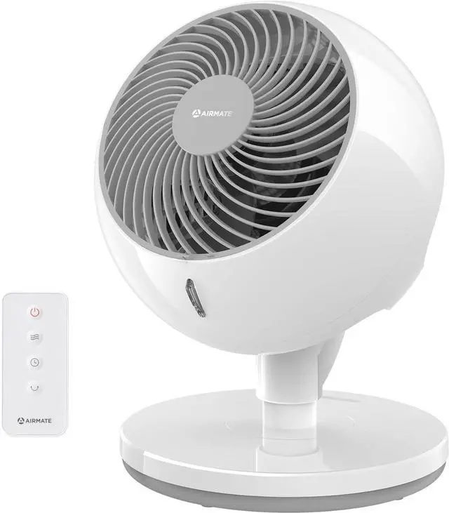 Main image of AIRMATE Large Oscillating Fans for Bedroom, Silent Bedroom Fan with Remote, Cooling Living Room Fan with Timer, 10 Speeds, DC motor Electric Fan for Living Room, Dorm, Office (White)