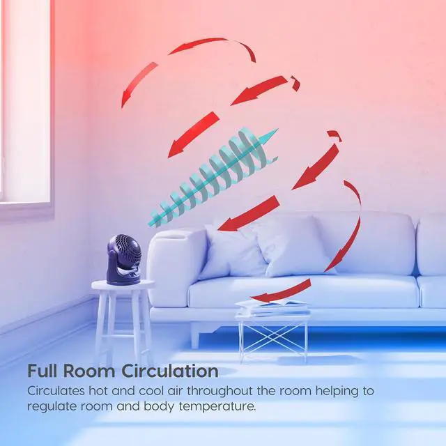 Alt view image 6 of 7 - IRIS USA WOOZOO Desk Fan with Remote, Oscillating Table Air Circulator, 3 Speeds, 52ft Max Air Distance, 112° Adjustable Tilt, Low Noise Motor, Small Fan for Bedroom, Office, Dorm, Black