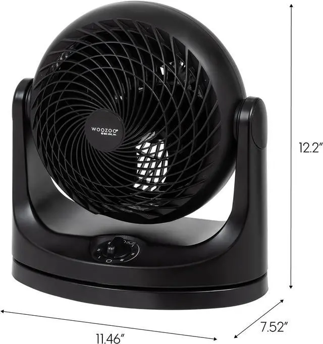 Alt view image 2 of 7 - IRIS USA WOOZOO Desk Fan with Remote, Oscillating Table Air Circulator, 3 Speeds, 52ft Max Air Distance, 112° Adjustable Tilt, Low Noise Motor, Small Fan for Bedroom, Office, Dorm, Black