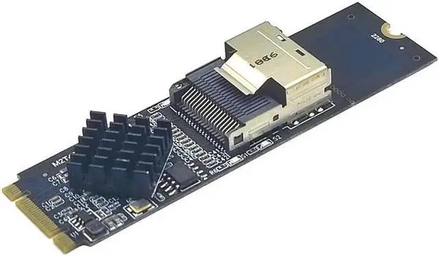 Alt view image 2 of 7 - M.2 NVME to Mini SAS SFF-8087 Expansion Card Support 4 Port SATA3.0 6Gbps HDD SSD SATA Controller SFF8087 to M2 NVME Adapter(Card with Cable)