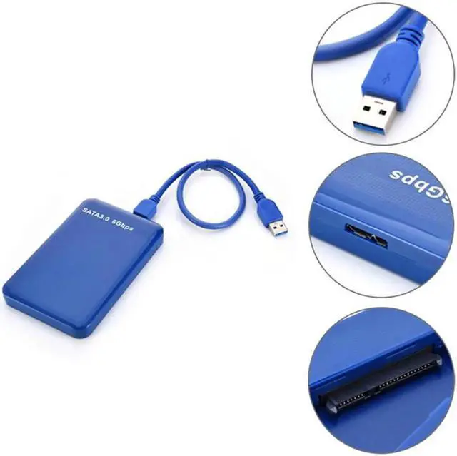 Alt view image 2 of 4 - SSD Case 2.5inch SATA to USB 3.0 Hard Drive Enclosure for SSD Disk HDD Box Case Support UASP HD External Hard Disk cover (Blue)