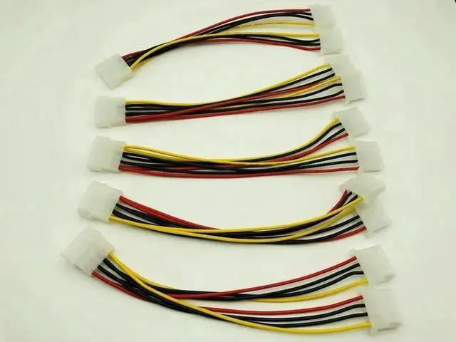 Alt view image 2 of 6 - JAENFONG FOR 5PCS 4Pin Molex to Double 4pin IDE Female Power Supply Splitter Adapter Cable Computer Power Cable for ETH
