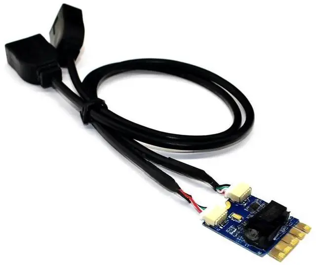 Alt view image 2 of 3 - JAENFONG FOR M.2 to USB Riser Card M.2 NGFF KEY A-E to Dual Port USB2.0 Expansion Card Converter Cable USB M.2 Riser USB Cable Adapter