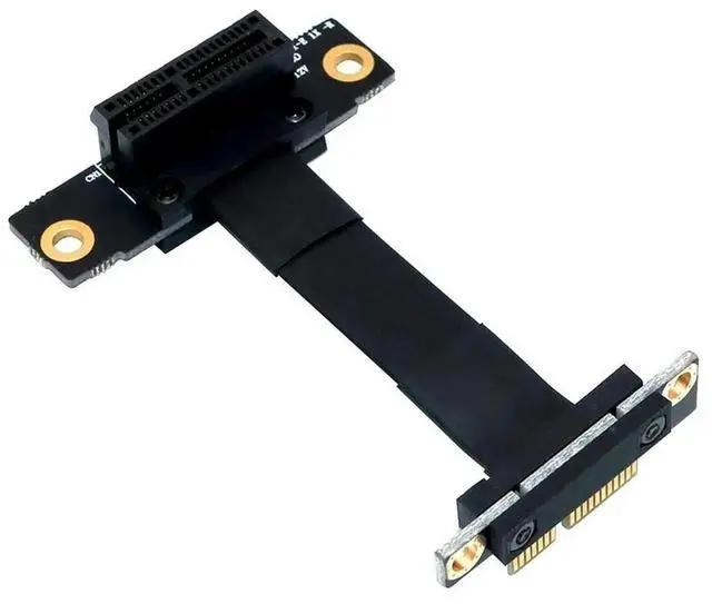 Alt view image 3 of 3 - JAENFONG FOR PCIE X1 Riser Cable Dual 90 Degree Right Angle PCIe 3.0 x1 to x1 Extension Cable 8Gbps PCI Express 1x Riser Card Ribbon Extender