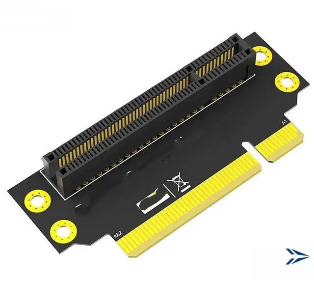 Alt view image 2 of 3 - JAENFONG FOR 32mm PCIE X8 3.0 90 Degree Reverse Male to Female Riser Card PCI Express 8X to 8X Convert Card Adapter Riser Board for 1U Server