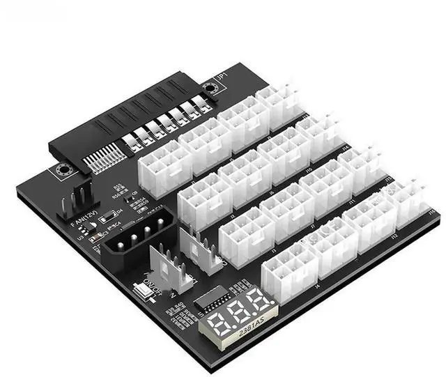Alt view image 2 of 3 - JAENFONG FOR ATX 16 Port 6Pin Power Supply Breakout Board Adapter Converter with Flash LED for 733428-101 720620-B21 830272-B21 720478-B21