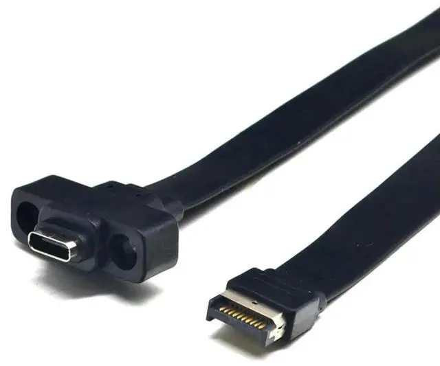 Alt view image 2 of 3 - JAENFONG FOR Connectors USB 3.1 Front Panel Type E to Type C Extension Cable Gen 2 10Gbps Internal Adapter Cable with 2 Screws 30cm/50cm/80cm