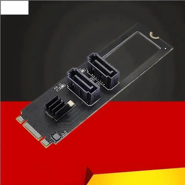 Alt view image 2 of 3 - JAENFONG FOR M.2 NVME PCI-E PCIE to 2 Port SATA 3.0 Adapter Expansion Card Riser JMB582 Chip 6G Controller for Chassis Server PC Computer