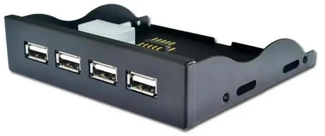 Alt view image 2 of 3 - JAENFONG FOR 4 Port USB 2.0 Hub USB 2.0 Adapter PC Front Panel Expansion Bracket with 10 Pin Cable For Desktop 3.5 Inch FDD Floppy Bay