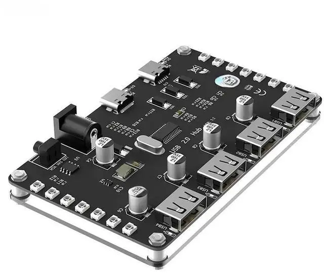 Alt view image 3 of 3 - JAENFONG FOR 4 Port USB 2.0 HUB with 3528 Colorful LED DC 5/12V Auxiliary Power for PC Laptop Keyboard Mouse HDD Support /Mac/ OS