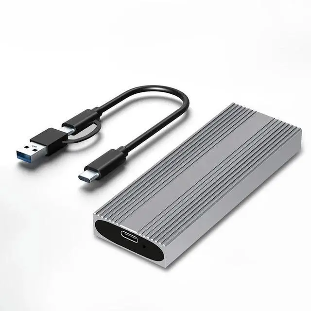 Alt view image 2 of 3 - JAENFONG FOR Dual Protocol SSD Case Enclosure M.2 SATA NVME SSD External Case JMS581D Chip Tool Free for M/B+M Key 2230 2242 2260 2280 M2 SSD