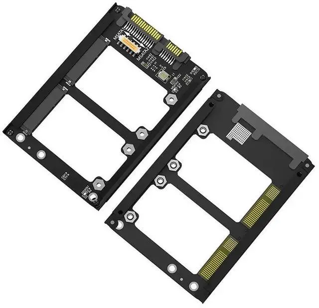 Alt view image 3 of 3 - JAENFONG FOR mSATA to SATA Adapter Riser Dual mSATA SSD To 2.5" SATA3.0 6Gbps Adapter Card With Metal Case Socket Enclosure mSATA SSD Adapter