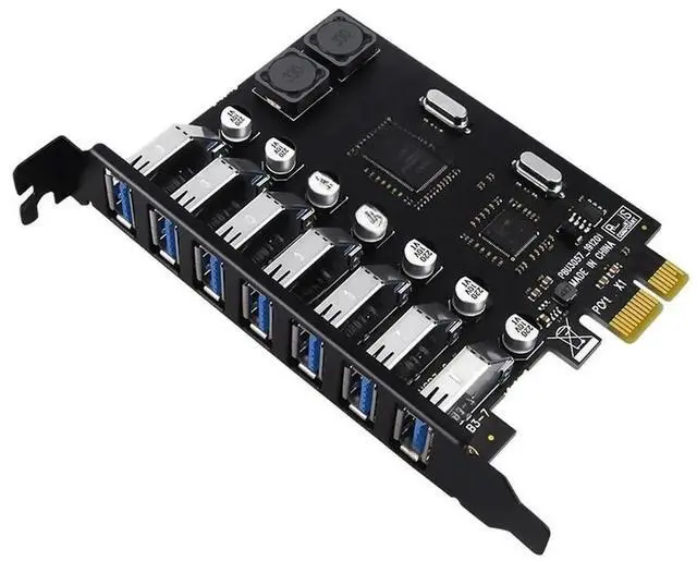 Alt view image 2 of 3 - JAENFONG FOR USB 3.0 PCI Express Adapter PCI e to 7 Ports USB 3 Expansion Adapter Card USB3 PCIe PCI-e x1 Controller Converter for Desktop PC