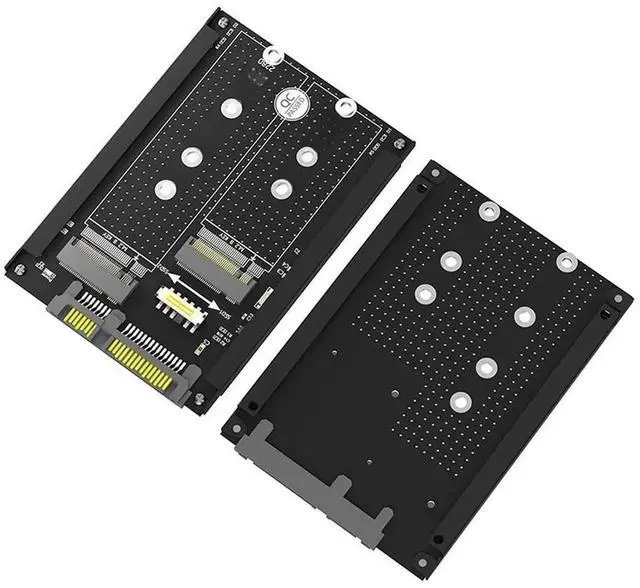 Alt view image 2 of 3 - JAENFONG FOR M2 SATA SSD Adapter Dual B+M Key M.2 NGFF SSD to 2.5" SATA 3.0 6Gbps Converter Adapter Card with Metal Case Socket Enclosure