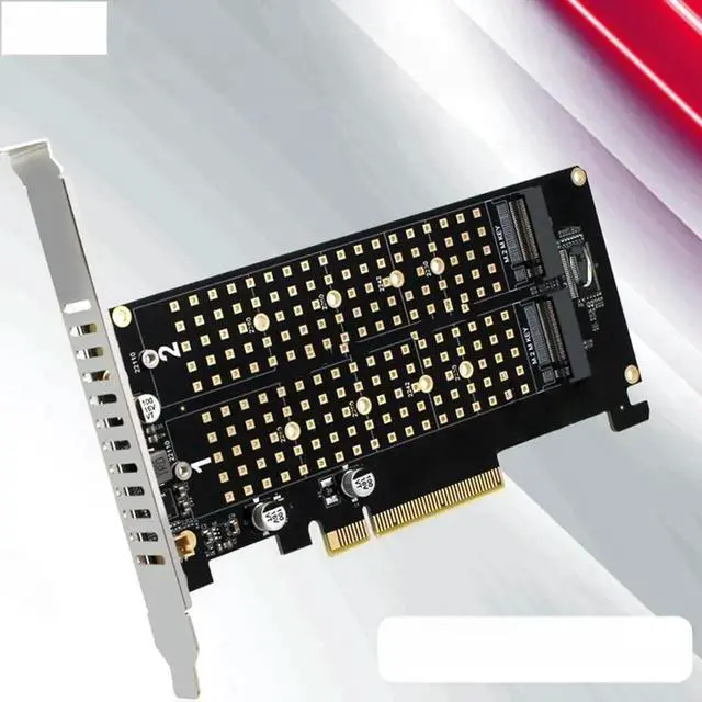 Alt view image 3 of 3 - JAENFONG FOR Dual M.2 NVME to PCI Express X8 4.0 Raid Controller PCIE Split Card 2 Ports M2 NVME M KEY for 2230 2242 2260 2280 22110 NVME SSD