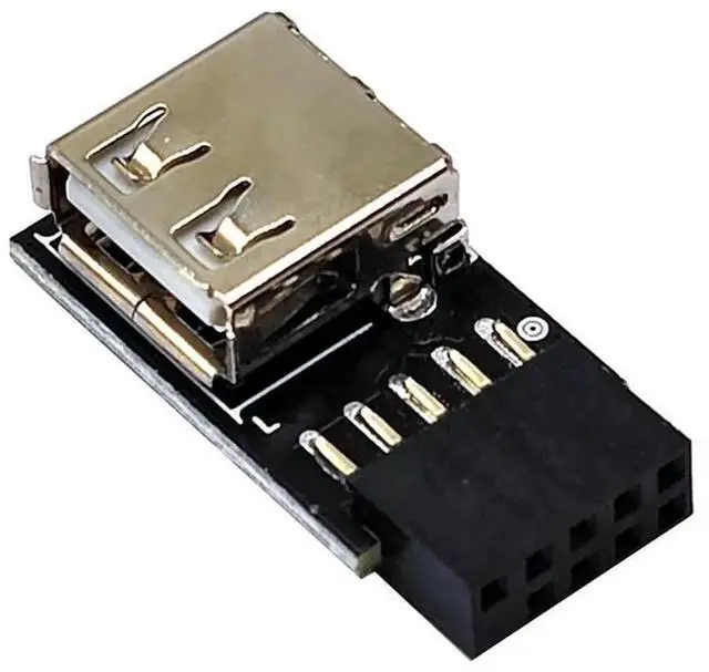 Main image of JAENFONG FOR USB 2.0 Motherboard Header USB2.0 A 9 Pin Female Converter 9pin Motherboard to USB Adapter Connector for Wireless Mouse Receiver