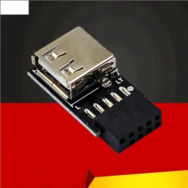 Alt view image 2 of 3 - JAENFONG FOR USB 2.0 Motherboard Header 9pin Motherboard to USB Adapter Connector USB2.0 A 9 Pin Female Converter for Wireless Mouse Receiver
