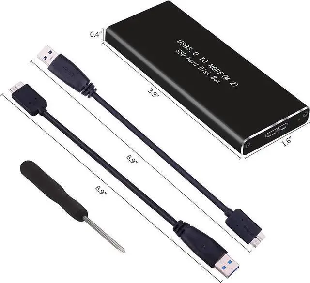 Alt view image 5 of 7 - JAENFONG (M.2 NGFF to USB3.0 ) M.2 SATA SSD to USB 3.0 External SSD Reader Converter Adapter Enclosure with UASP, Support NGFF M.2 2280 2260 2242 2230 SSD with Key B/Key B+M