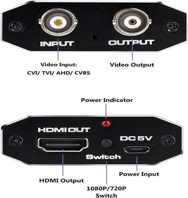 Alt view image 4 of 7 - JAENFONG CVI/TVI/AHD to HDMI Converter, Full HD 4K 720P/1080P/3MP/4MP/5MP/8MP AHD/TVI/CVI to HDMI Adapter, BNC(TVI/CVI/AHD/CVBS) Video Signal to HDMI Display on Monitor/HDTV