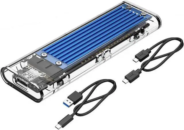 Main image of JAENFONG USB3.1 Type-C to NVMe M.2 Mobile Hard Disk Box 10Gbps M.2 SSD Enclosure M-Key External Case Upgrade Version with USB3.1 Type-A to Type-C & Type-C to Type-C Cable (Blue)