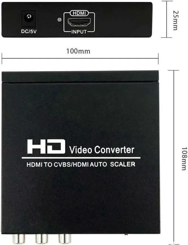 Alt view image 3 of 7 - JAENFONG HDMI to HDMI with 3RCA Video Converter, 1080P HDMI to AV 3RCA CVBS Adapter Support 1080P, PAL, NTSC for HD TV and Older TV