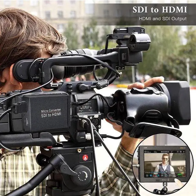 Alt view image 2 of 7 - JAENFONG 1080P SDI to HDMI Converter with SDI Loop Out for Local Display, Support 3G-SDI/HD-SDI/SD-SDI Up to 1080P, Auto Format Detection, Audio De-embedder (OZH5)