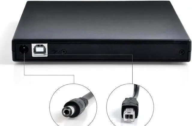 Alt view image 2 of 7 - JAENFONG External CD DVD Drive, USB 2.0 Slim Protable External CD-RW Drive DVD Player for Laptop Notebook PC Desktop Computer, , (KBDVD001) Black