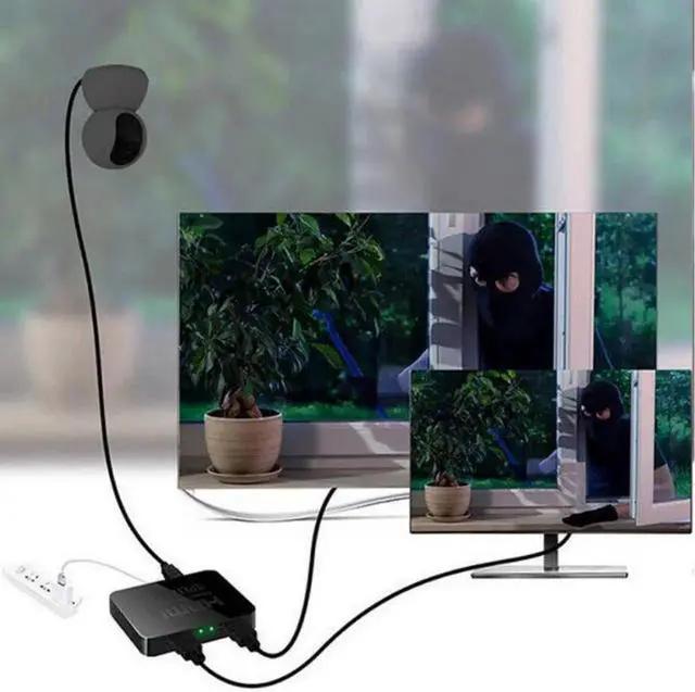 Alt view image 7 of 7 - JAENFONG HDMI Splitter, 4K HDMI Splitter, 1 in 2 Out HDMI Splitter HDCP Ultra HD 4k x 2K 3D 1080p 2160p with Power Cable (Black)