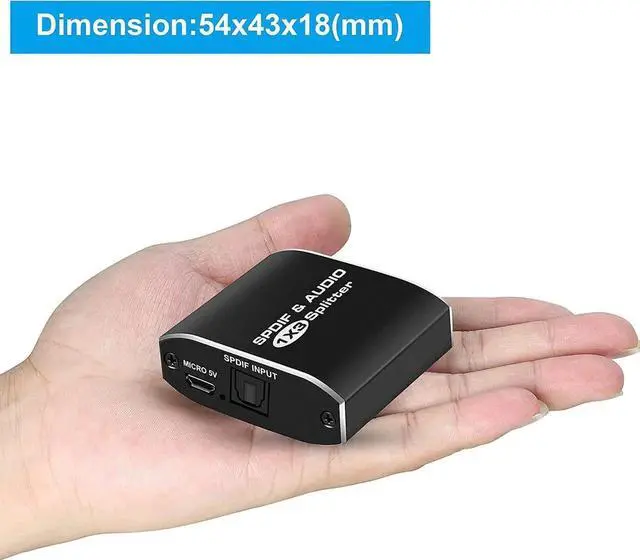 Alt view image 5 of 7 - 3 Port Toslink Splitter with Optical Cable (1 In 3 Out) Premium Quality Digital Optical Audio Splitter Aluminum Alloy SPDIF Toslink Fiber Audio Splitter Support Dolby Digital DTS 5.1 PCM Stereo LPCM