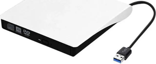 Main image of JAENFONG External CD/DVD Drive USB 3.0 Portable R/W Optical Drive High Speed Data Transfer Slim CD DVD Burner Recorder CD ROM for Laptop/MacBook/Desktop, White