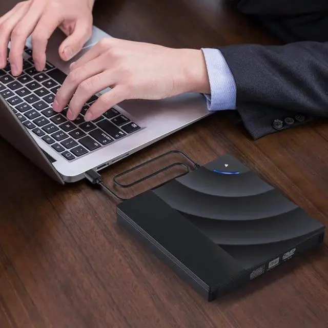 Alt view image 4 of 7 - JAENFONG External DVD Drive, Portable CD DVD Player with USB3.0 and Type-C Interface for Windows, Laptop, Mac, MacBook Air/Pro